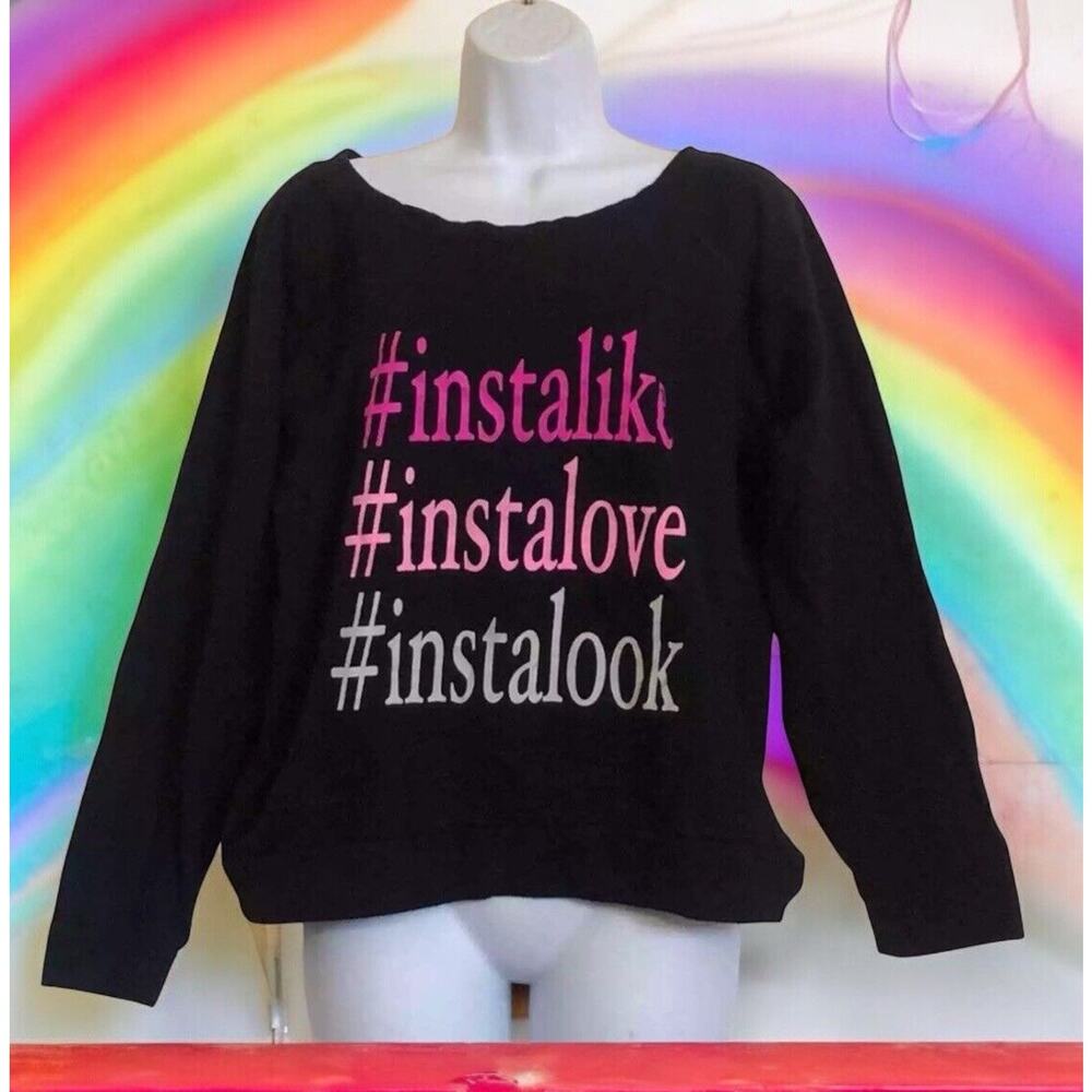 instalike instalook instalove light‎ sweatshirt INFLUENCER Hashtags Women’s XL